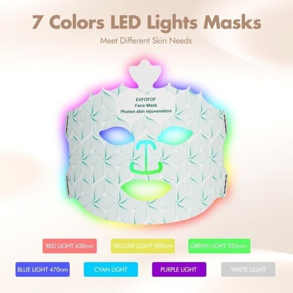 Mask for Face, 7 Colors Face Mask Light - Picture 2 of 9